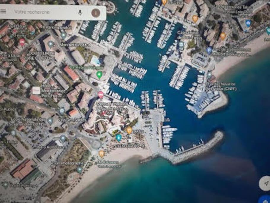 Port Frejus Cap Hermes Vue Mer Et Port Pieds Dans L'Eau Piscine Pkg Extérieur photo