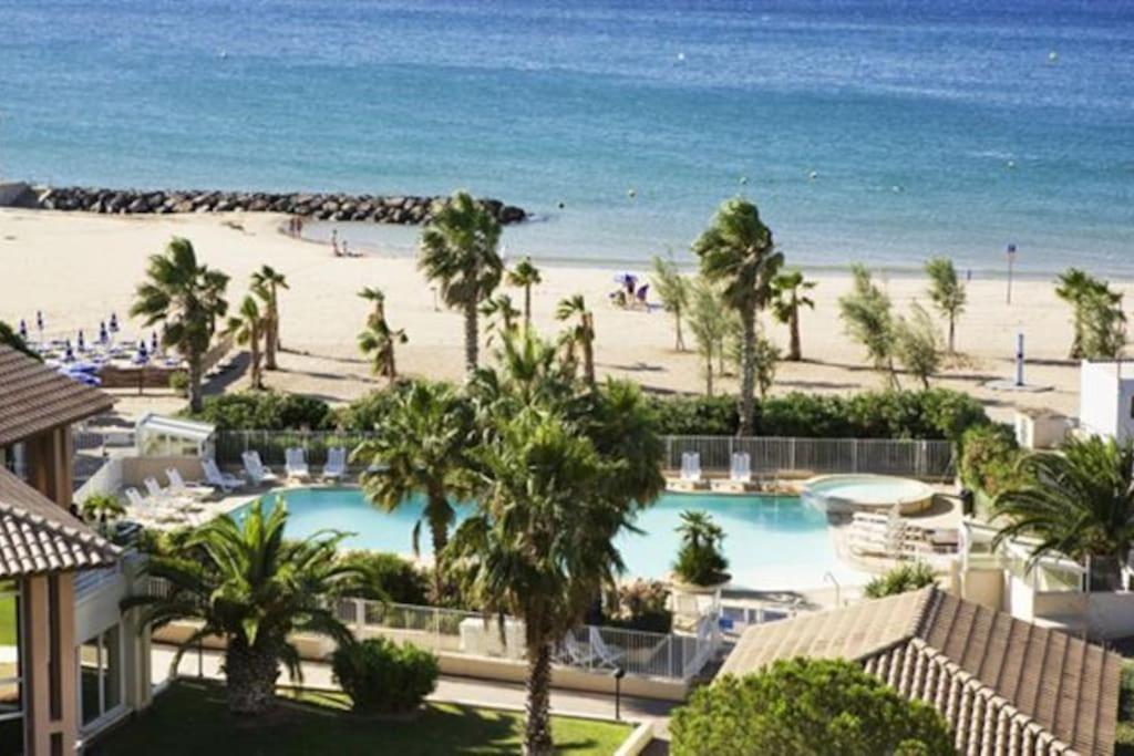 Port Frejus Cap Hermes Vue Mer Et Port Pieds Dans L'Eau Piscine Pkg Extérieur photo